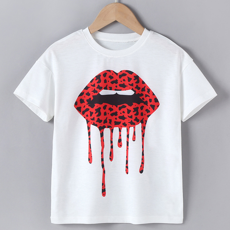 Casual Mouth Cotton T-shirts & Blouses display picture 1