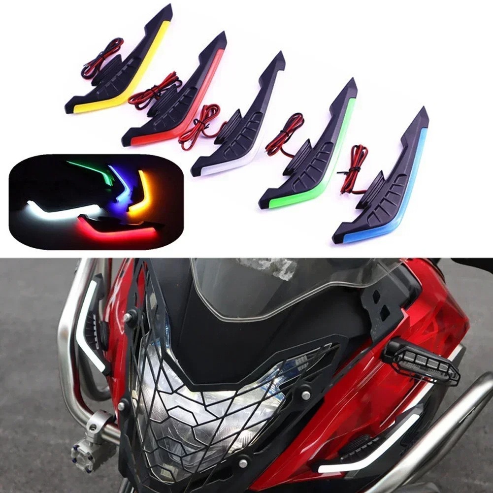 Motorcycle Scooter Modification Parts Led Lights Body Decoration Stickers Wind Wings Wind Blades Anti-Scratch Claw-Shaped Side Wind Blades