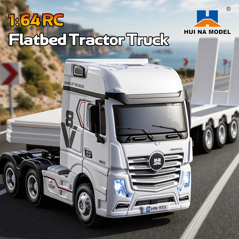 Huina Cross-Border 9900 Simulation 2.4g Full-Scale Remote Control 1:64 Alloy Towing Truck Transport Vehicle Model Gift