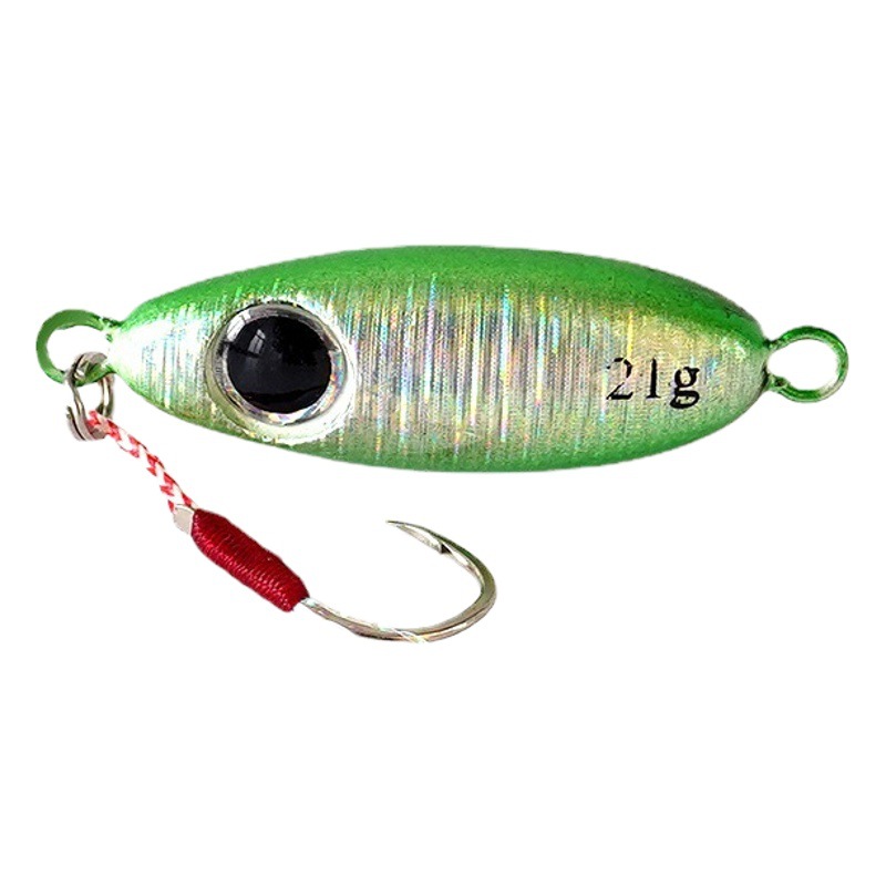 Placa de hierro de un solo gancho de piedra pequeña transfronteriza tiro largo cebo de metal luya miniatura luminosa ojo grande Placa de hierro al por mayor