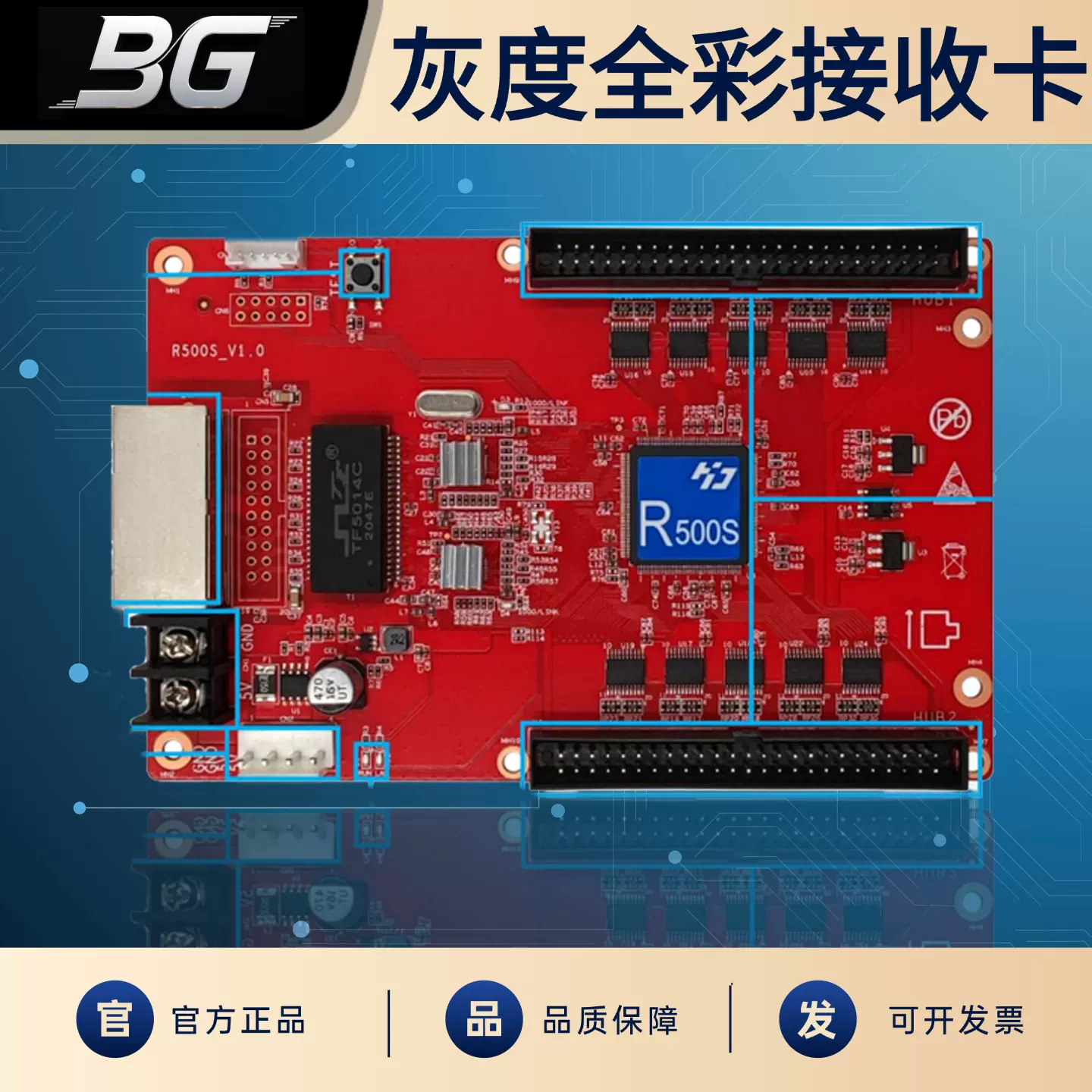 灰度科技HD-R500S全彩接收卡LED显示屏控制卡全系列全彩异步卡屏
