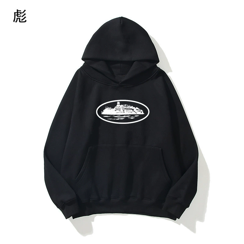 Новая осенне-зимняя толстовка унисекс в уличном стиле Corteiz, свободного кроя, с рукавами реглан, из флиса, модель F