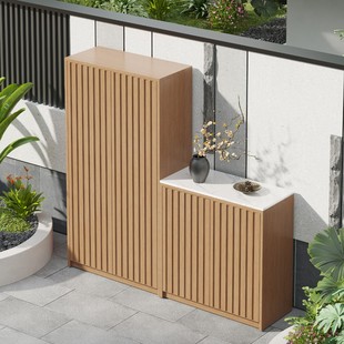 Ll Outdoor All-Aluminum Alloy Storage Cabinet Outdoor Courtyard Garden Waterproof Sun Protection Storage Tool Cabinet Grille Operating Table