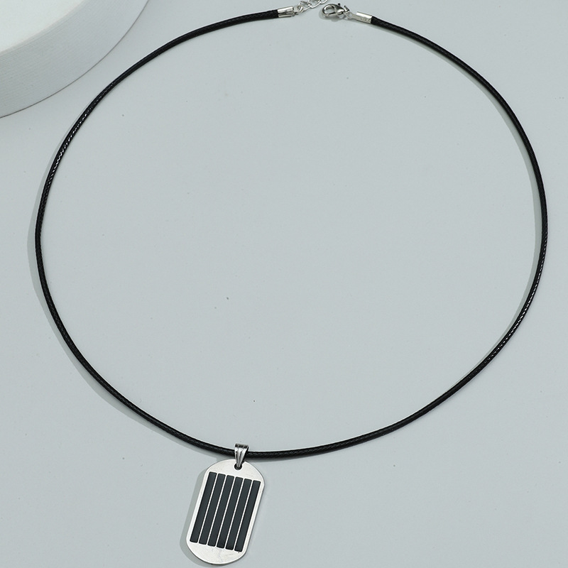 Collar Cuadrado Rayado De Acero Inoxidable Al Por Mayor Nihaojewelry display picture 4