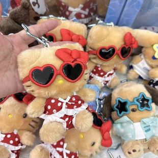 Sanrio Island Holiday Series Черная кожа kitty Paccha Dog кукла подвеска брелок Подарок на день рождения