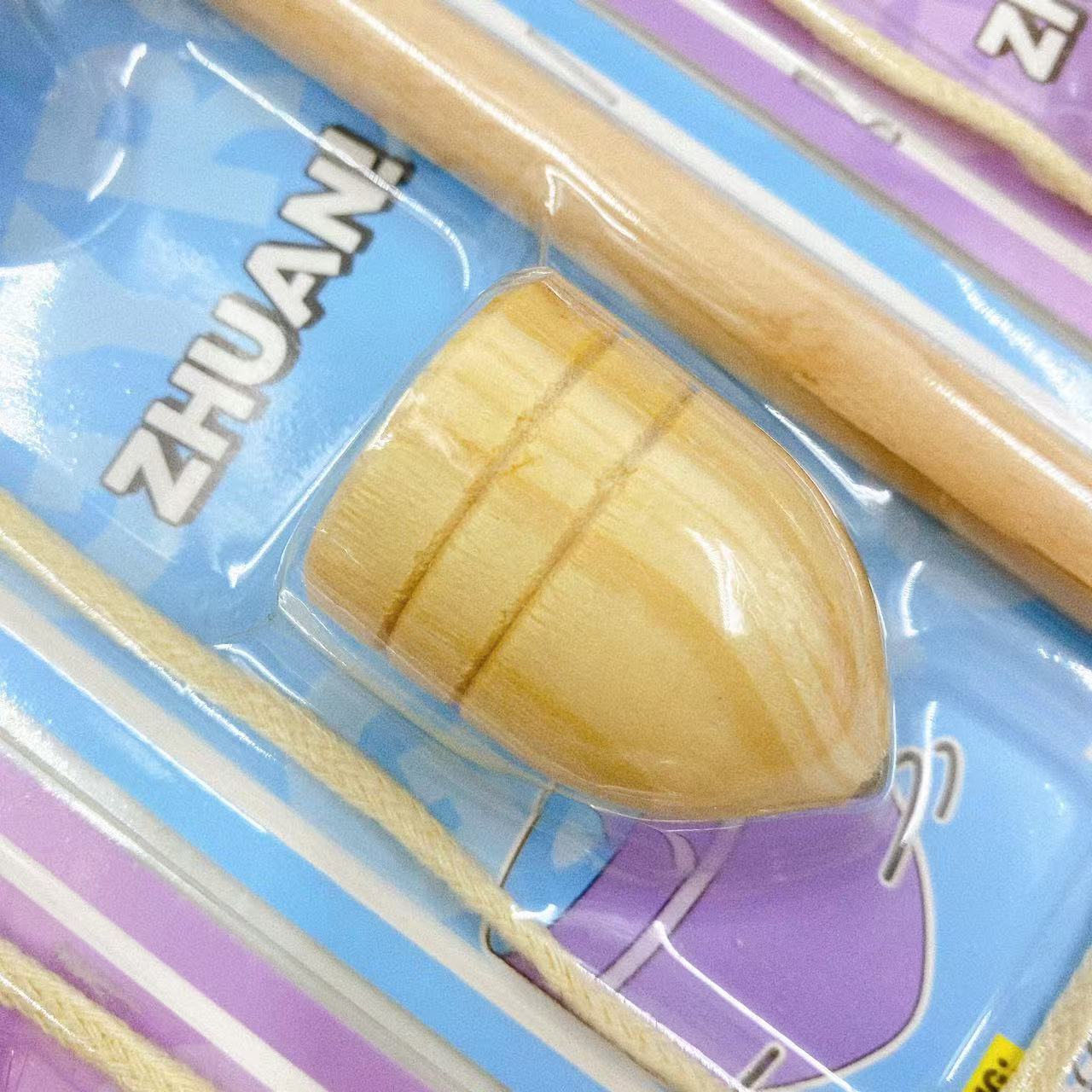 Binario al por mayor dos giroscopos de madera nostálgicos juguetes infantiles tarjetas de absorción giroscopos al por mayor 2 supermercados