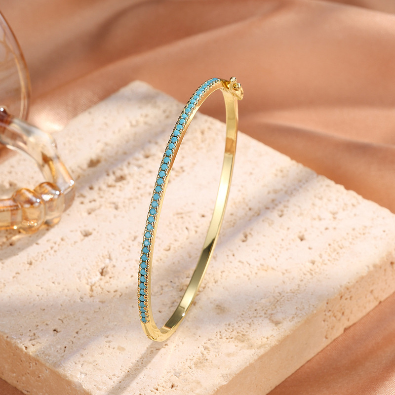 New Style Platinum-Plated Bracelet for Women with Aaa Zircon Diamonds, Simple Niche Design, High-End Feel, Open-Ended Jewelry for Women New Style Platinum-Plated Bracelet for Women with Aaa Zircon Diamonds, Simple Niche Design, High-End Feel, Open-Ended Jewelry for Women