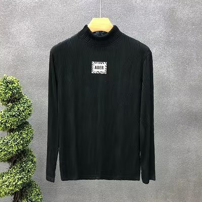 초가을 남성용 긴팔 티셔츠 남성용 트렌디 인 슈퍼 핫 인터넷 인기 티셔츠 영적 가이 하프 하이 칼라 베이스 셔츠 탑 옷