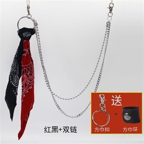 腰果花方巾潮牌街头裤巾hiphop裤链腰巾嘻哈飘带挂裤子挂饰男女|undefined