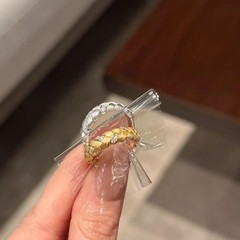 新款拉丝编织麦穗戒指女小众设计精致时尚高级感麻花轻奢时尚指环