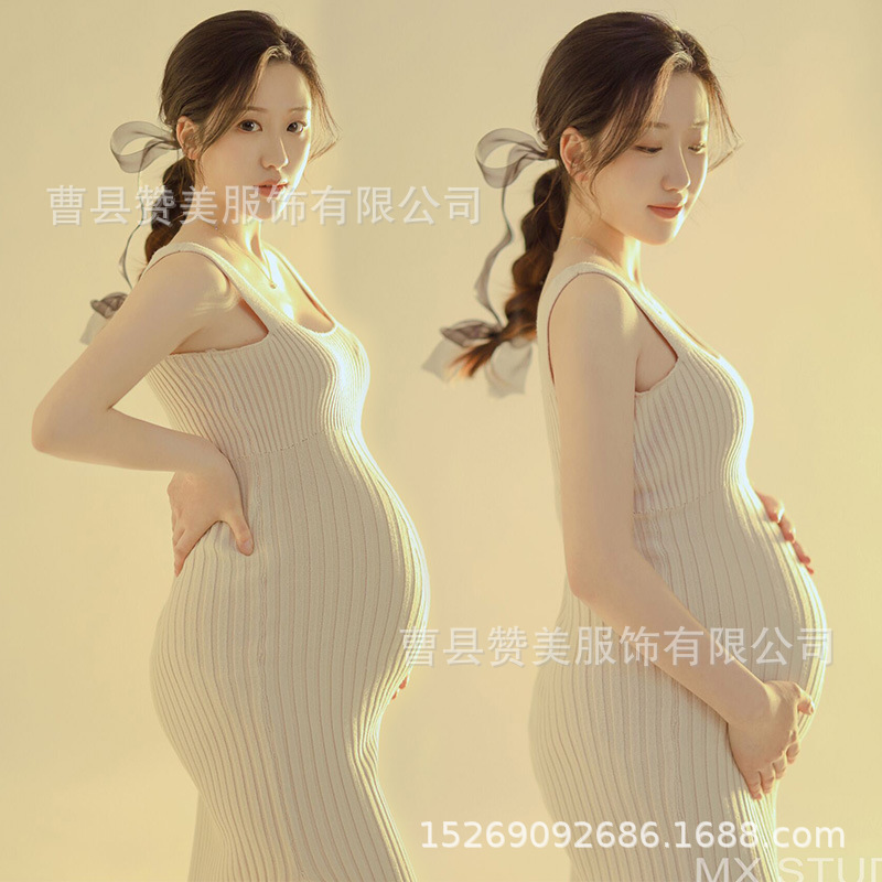 妊婦の撮影の服装の新型の美しい風の妊婦の服装の芸術は服装を照らします。