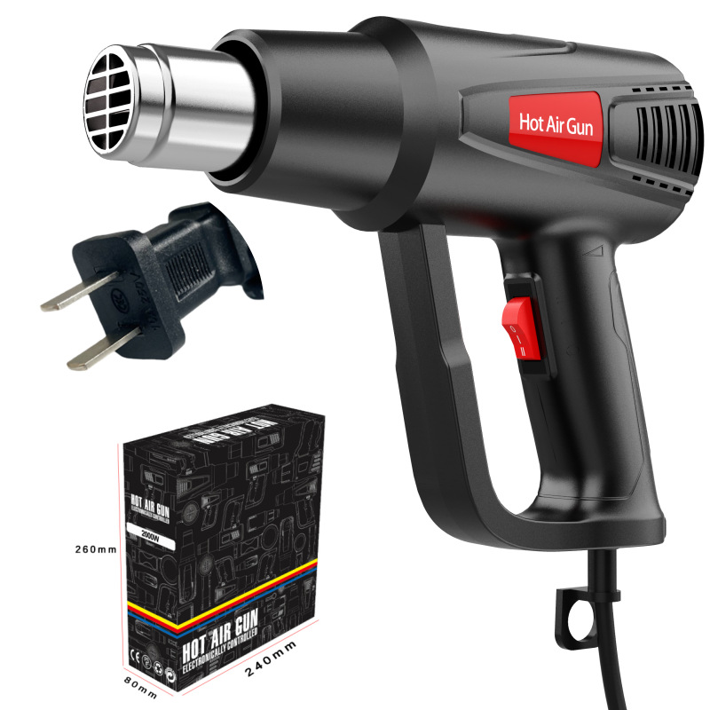 Fuente de fábrica de 2000W pistolas de aire caliente domésticas comerciales de película de cocción térmica pistolas de aire caliente industriales de dos velocidades