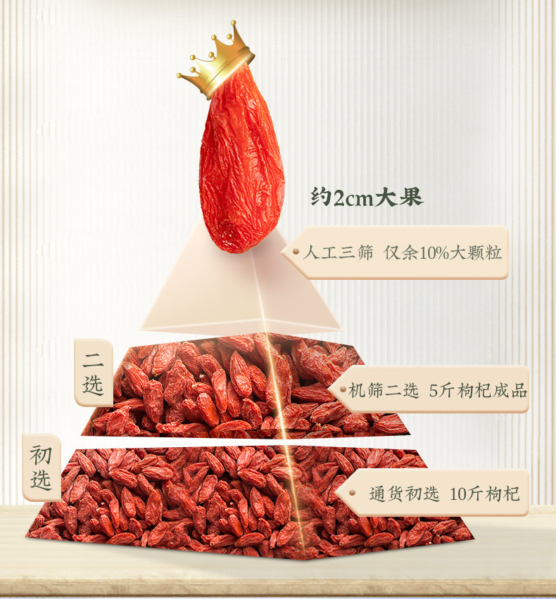 Ningxia Goji Berries Premium Grade Large Fruit First Harvest Dried Wolfberry for Tea and Water quality and texture