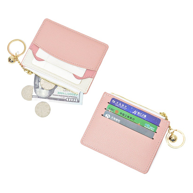 2023 nuevo contraste de color lindo de alta apariencia mini titular de la tarjeta hembra pequeño estudiante Delgado todo partido llavero monedero
