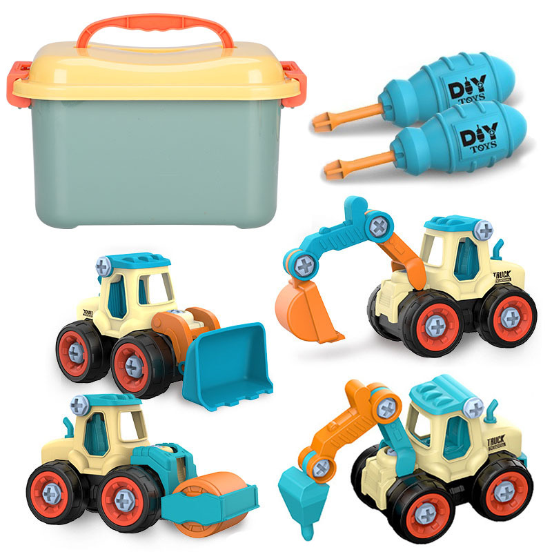 Children's Assembly Toy Disassembly Car Screw-Twisting Construction Vehicle Disassembly and Assembly Set for 4-6 Year Old Boys and Girls