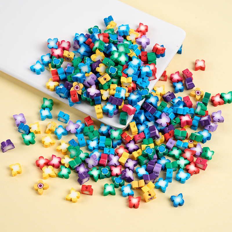 Bag Cartoon Butterfly Soft Pottery Beaded Beads DIY Accessories Bracelet Necklace Crafts Decorative Materials