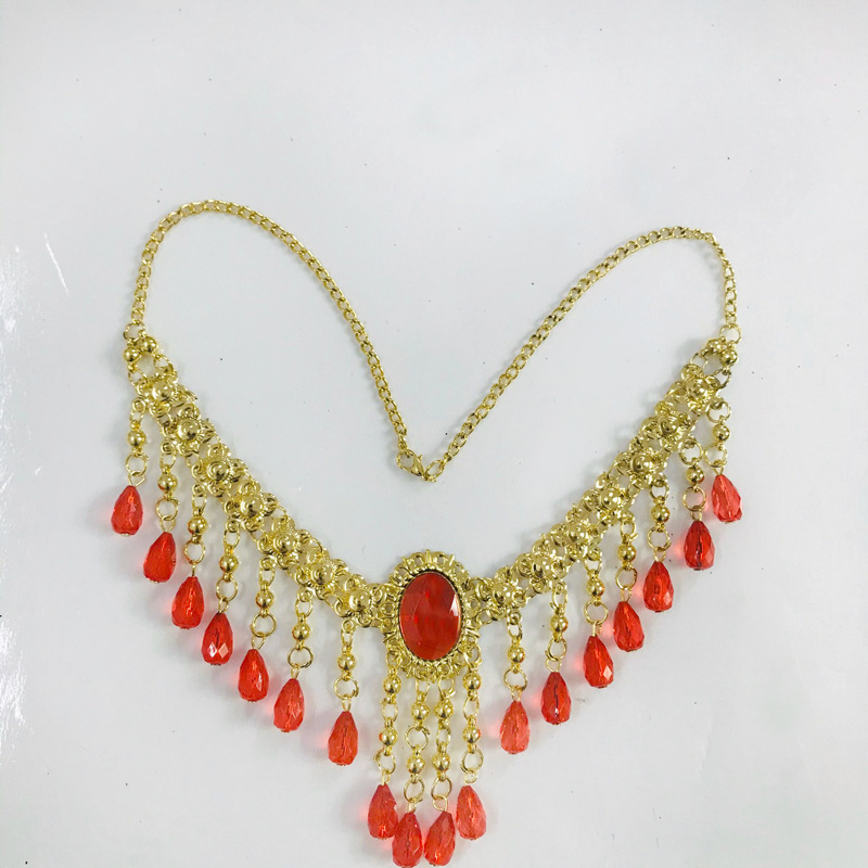 肚皮舞饰品复古宝石耳环肚皮舞耳环耳饰印度舞配饰红宝石耳环夹款