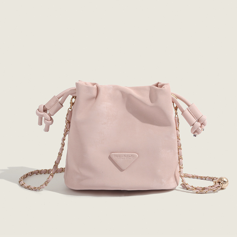 Fuchsia cream shoulder bag