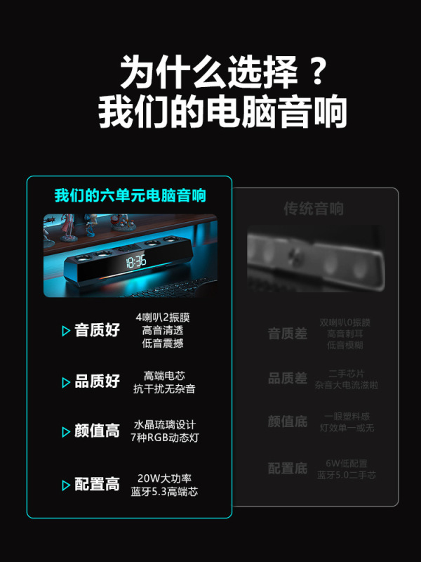 柏林之声电脑音响台式家用有线蓝牙音箱电竞游戏专用高音质低音炮|undefined