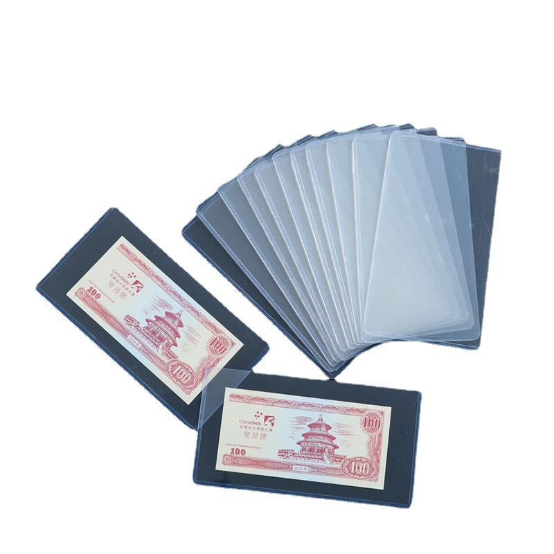 Cubierta de goma dura de PVC engrosada cubierta protectora de billetes conmemorativos dólar papel dinero sello colección moneda titular plástico transparente clip duro