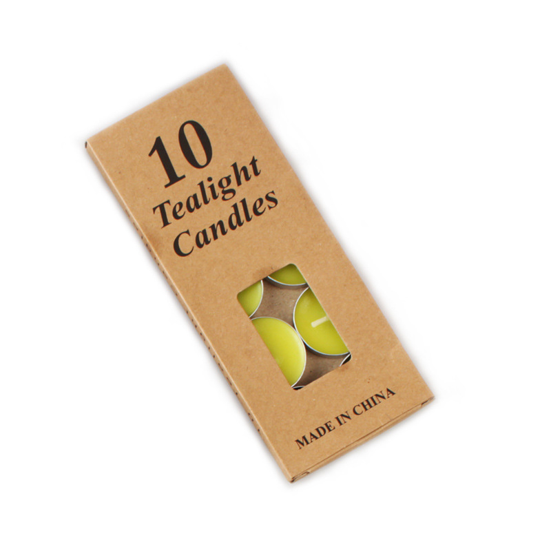 Venta al por mayor fuego pintura sello calefacción té cera 10 paquete té hirviendo aislamiento romántico Ronda 1,5 horas llenado té vela