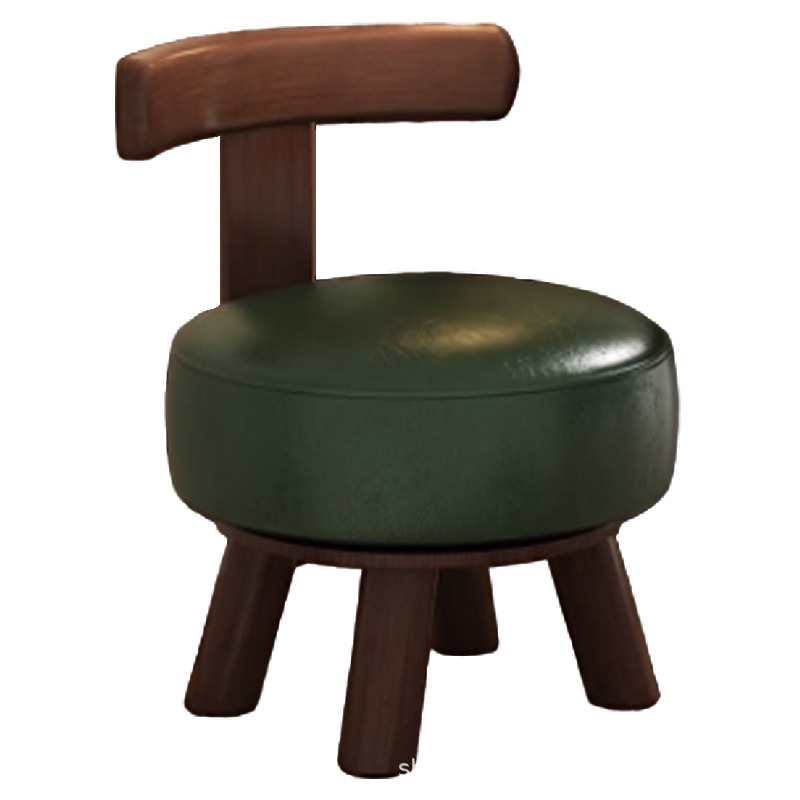 Taburetes caseros pequeños con respaldo giratorio, taburetes bajos de madera sólida, sofá de salón, mesa de té, simple bolsa blanda para cambiar zapatos