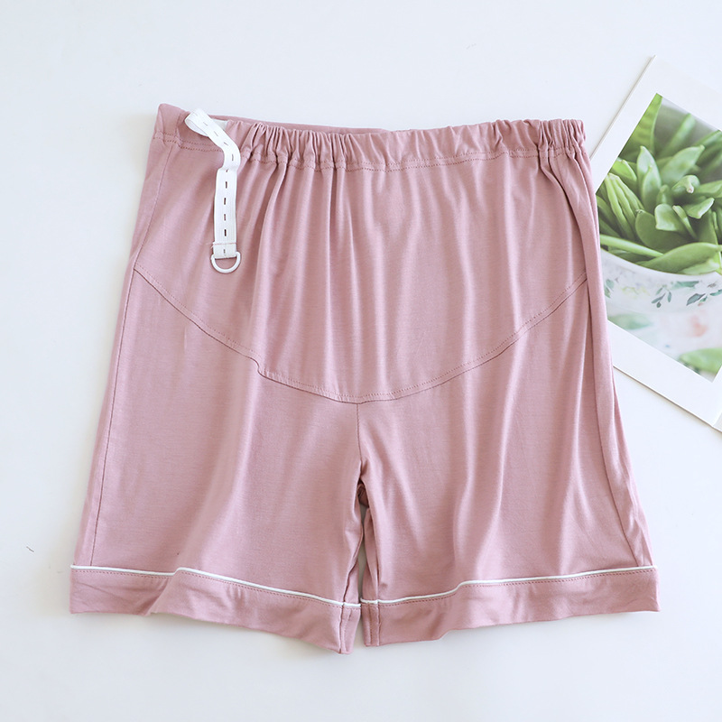 妊婦用パジャマ、妊娠中調節可能なホームパンツ、産後パンツ、お腹を締め付けないハイウエストマタニティショーツ、女性用夏用薄手