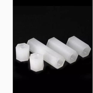 Hexagonal Internal Thread Isolation Column Nylon Material Htp Series White, 100 Pcs/Pack