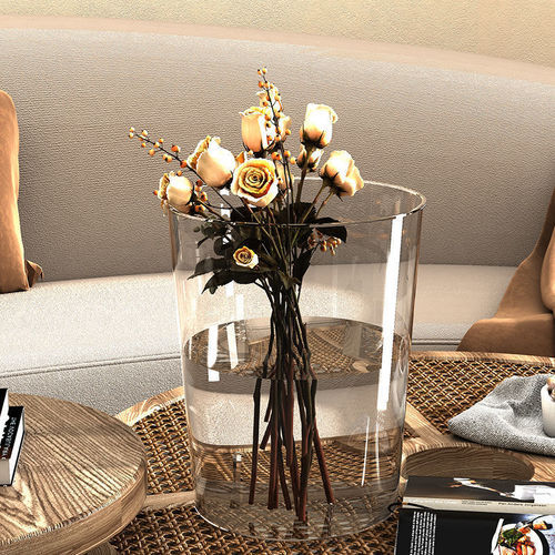 Wake Flower Barrel Household Acrylic Transparent Container Fresh Flowers Flower Shop Special Deep Water Flower Keeping Flower Arrangement Flower Tube Plastic