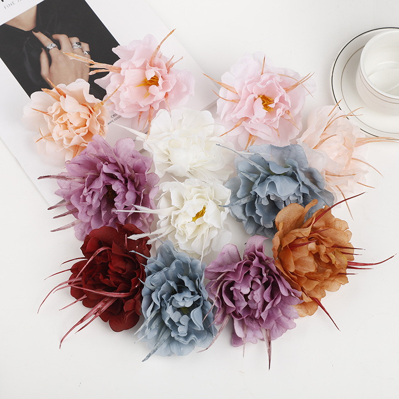 Imitation Silk Velvet Peony Wedding Flower Table Flower Decoration Fake Flower Wedding Auditorium Decoration Hotel Living Room Decoration