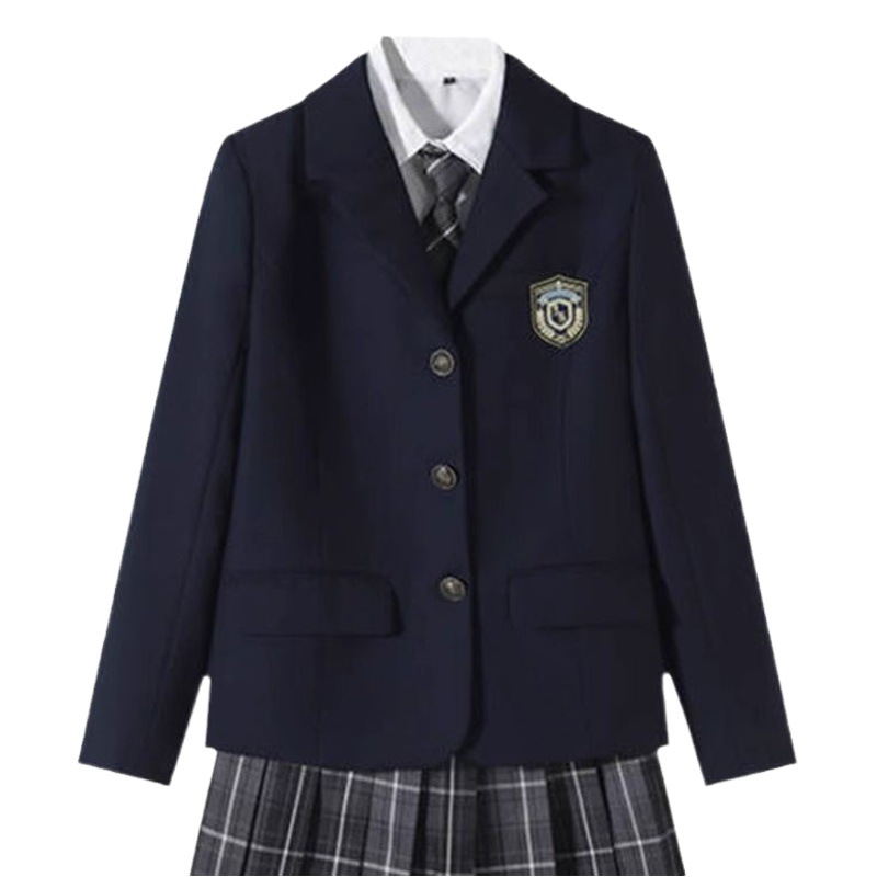 Original Jk Suit Jacket for Women, Black College-Style Student Uniform Set, in Stock