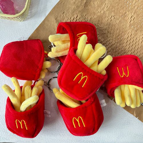 Cartoon creative French fries plush toy doll pendant grabbing machine doll keychain pendant doll GJ157