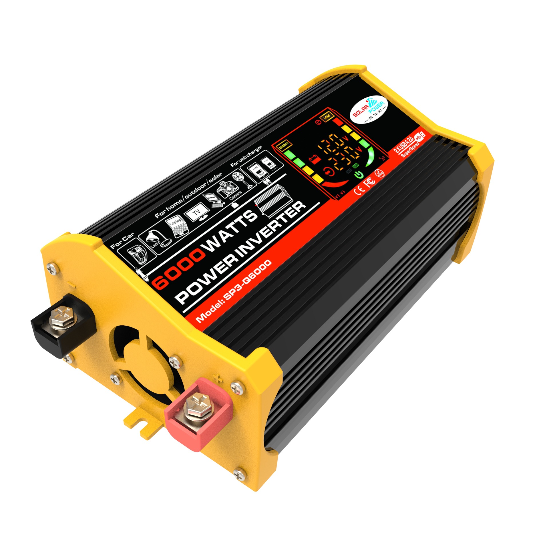 厂家直供智能数显逆变器power inverter 500W6000W12V转220V 110V