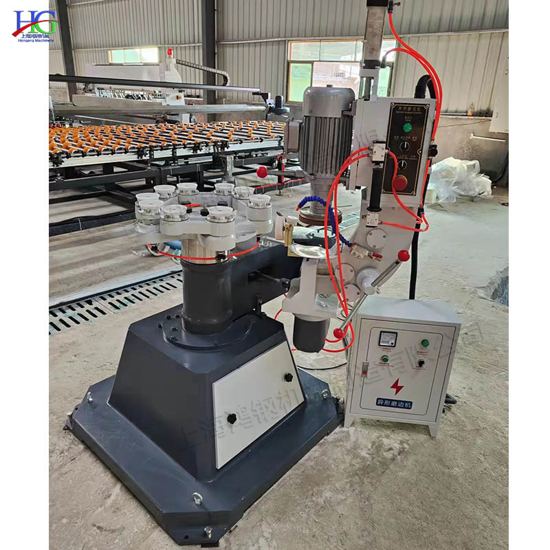 玻璃岩板异型磨边机 全自动圆边餐桌倒角机 马肚型岩板磨角机