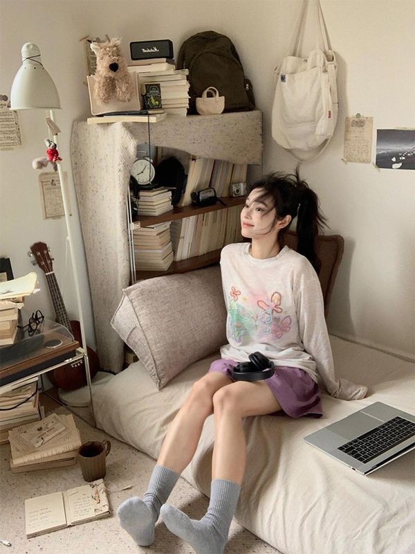 【自家工厂现货】彩色手绘涂鸦防晒罩衫女网纱宽松长袖T恤女上衣|undefined