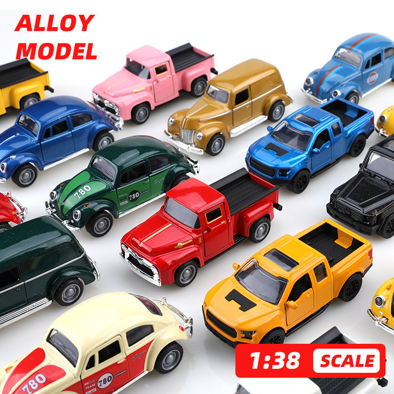 Noon 1:38 Classic Retro Classic Car Pickup Truck Alloy Car Model Kidsren's Toy Car Cross-Border Temu