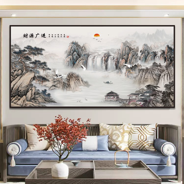 Living Room Self-Adhesive Painting Landscape Painting Wall Sticker Mural Landscape Painting Office Background Wall Decoration Painting Wallpaper Sticker