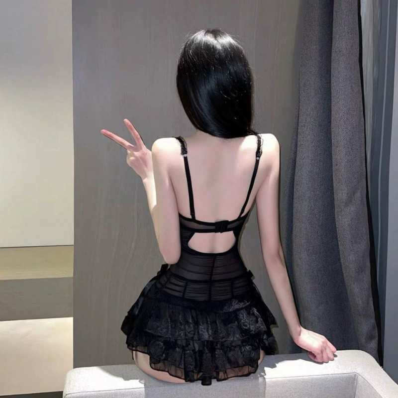 Сексуальное нижнее белье, кружевной пижама, поддерживающая униформа, комплект, утягивающий эффект, tutu-юбка