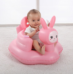 Pink Rabbit Children's Inflatable Sofa Chair, Cute and Adorable Pink Rabbit PVC Material Baby Learning Seat Wonder