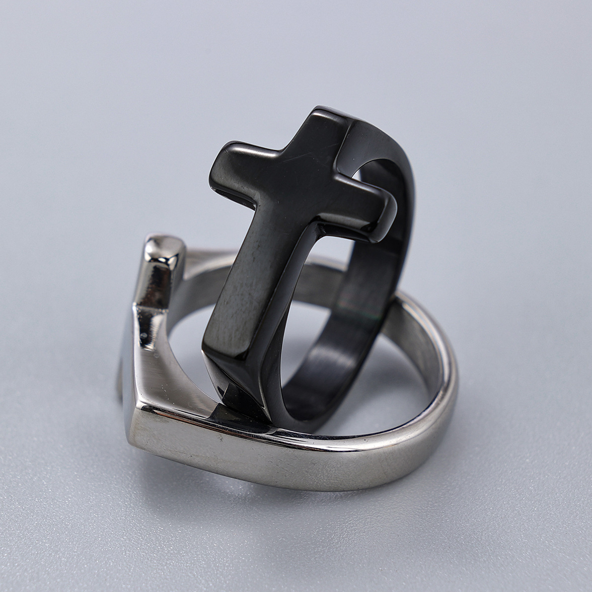 1 Piece Quantity Daily Occasion Simple Style Streetwear Cross 304 Stainless Steel Men's Rings