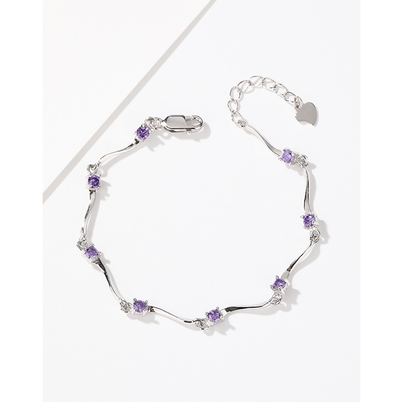 S925 plata esterlina diamante pulsera niñas japonés y coreano nicho diseño exquisito alto sentido novias pulsera regalo para novia