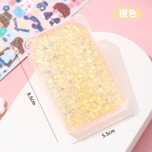 Quicksand Guka Brick Transparent Acrylic DIY Handbook Sticker Mahjong Brick Colorful Quicksand Guka Plate Children's Small Gift