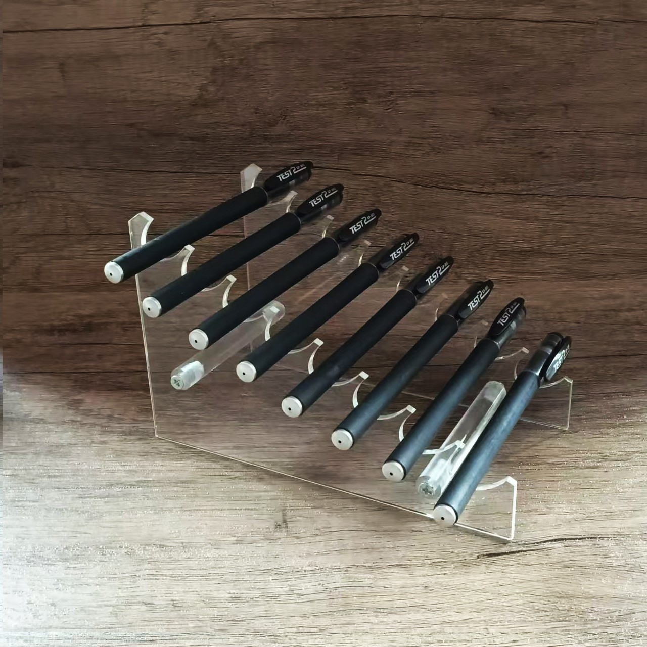 亚克力钢笔展示架眉笔圆珠笔水彩笔架多功能化妆品架眼线陈列架