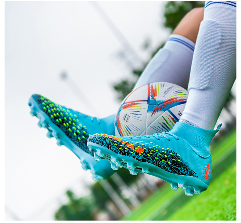 Botas de fútbol AG Long para hombre, para estudiantes, adultos, para exteriores, césped, competición, entrenamiento, con clavos rotos_voghion.com