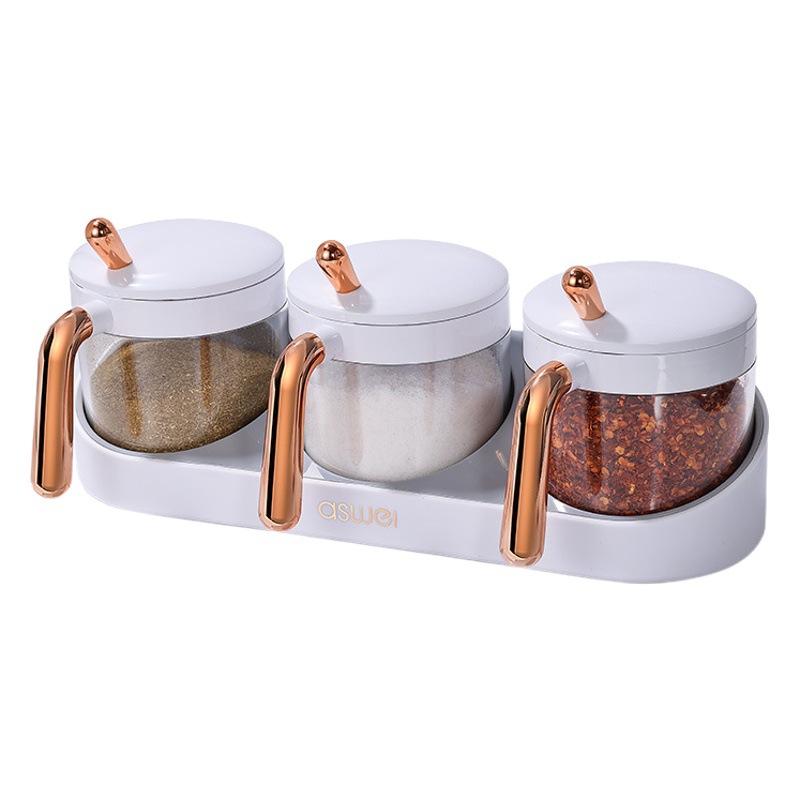 Caja de condimento suministros de cocina montado en la pared condimento almacenamiento sal MSG sal tarro hogar condimento tarro combinación traje