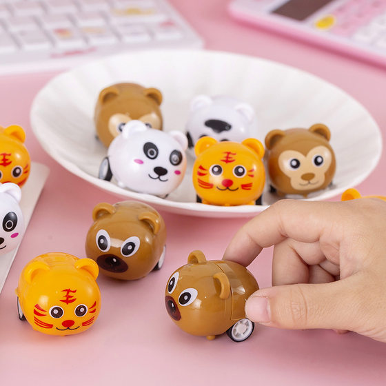 Mini cartoon animal pull back car factory wholesale inertial car push gift small toy stall supply wholesale