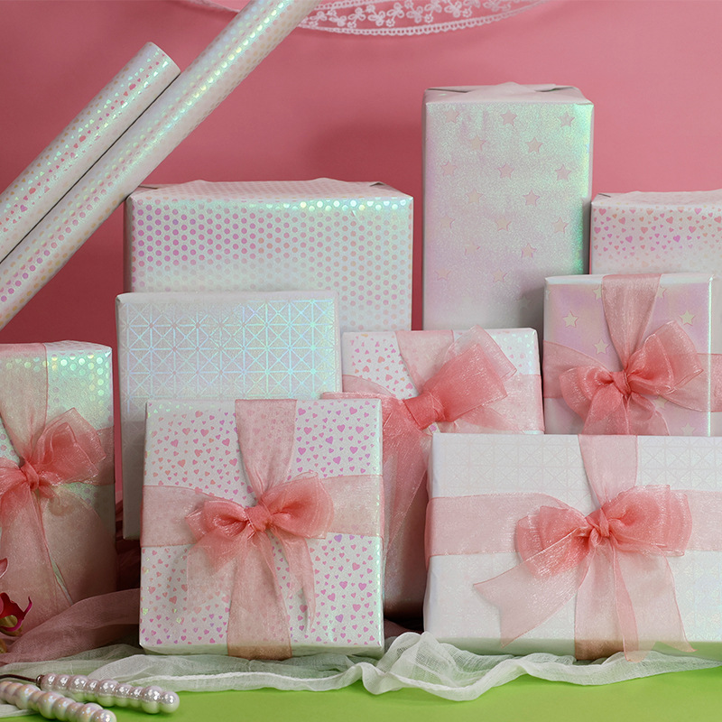 Exclusión transfronteriza para la serie de polvos brillantes con fantasía, rollo de gran tamaño, regalo de cumpleaños, papel de regalo de vacaciones, sentido avanzado