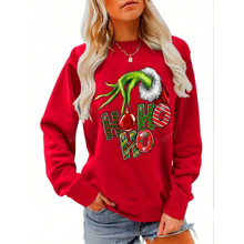 X 11363 Christmas Print Hoodie ʥ��ӡ��Բ�����¿羳����