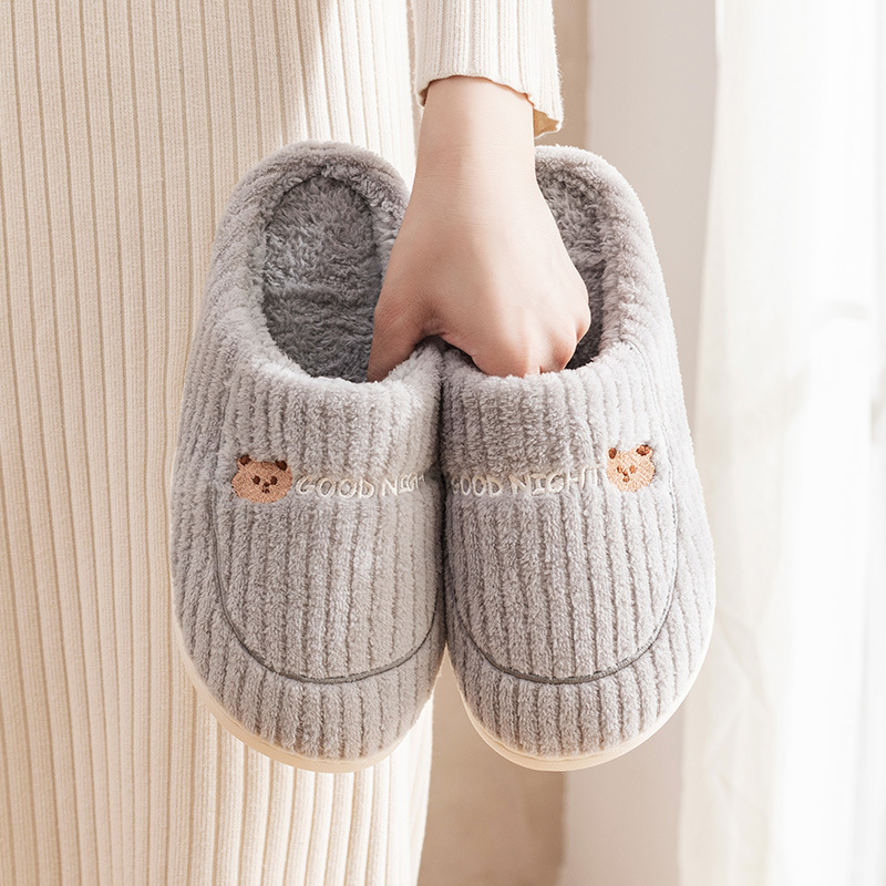 JELIA zapatillas de algodón para hombres otoño y invierno nuevo interior cálido pareja antideslizante y peluche zapatillas de algodón mujer