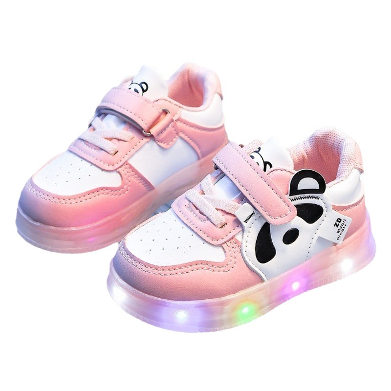 Zapatos para bebés y niños pequeños 2025 nueva colección primavera/otoño, zapatos luminosos de dibujos animados con suela suave para bebés, zapatos luminosos para niños y niñas, zapatillas antideslizantes.